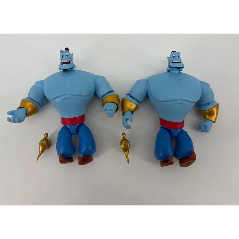 Disney Action Figure Kids OS Blue Genie Aladdin Vintage Articulated Toy Lamp Lot
